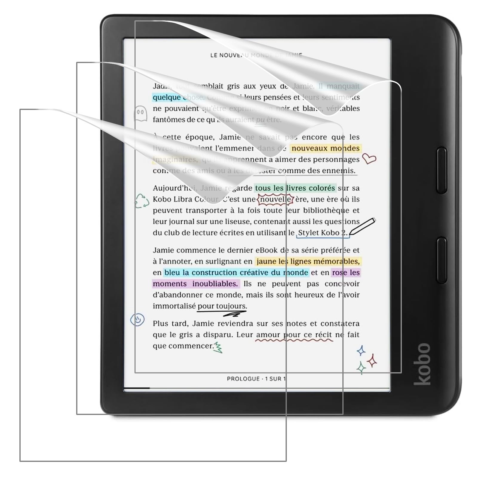 MoKo 3 Pack Anti-Glare Screen Protector for 7 inch Kobo Libra 3 Pack, Matte