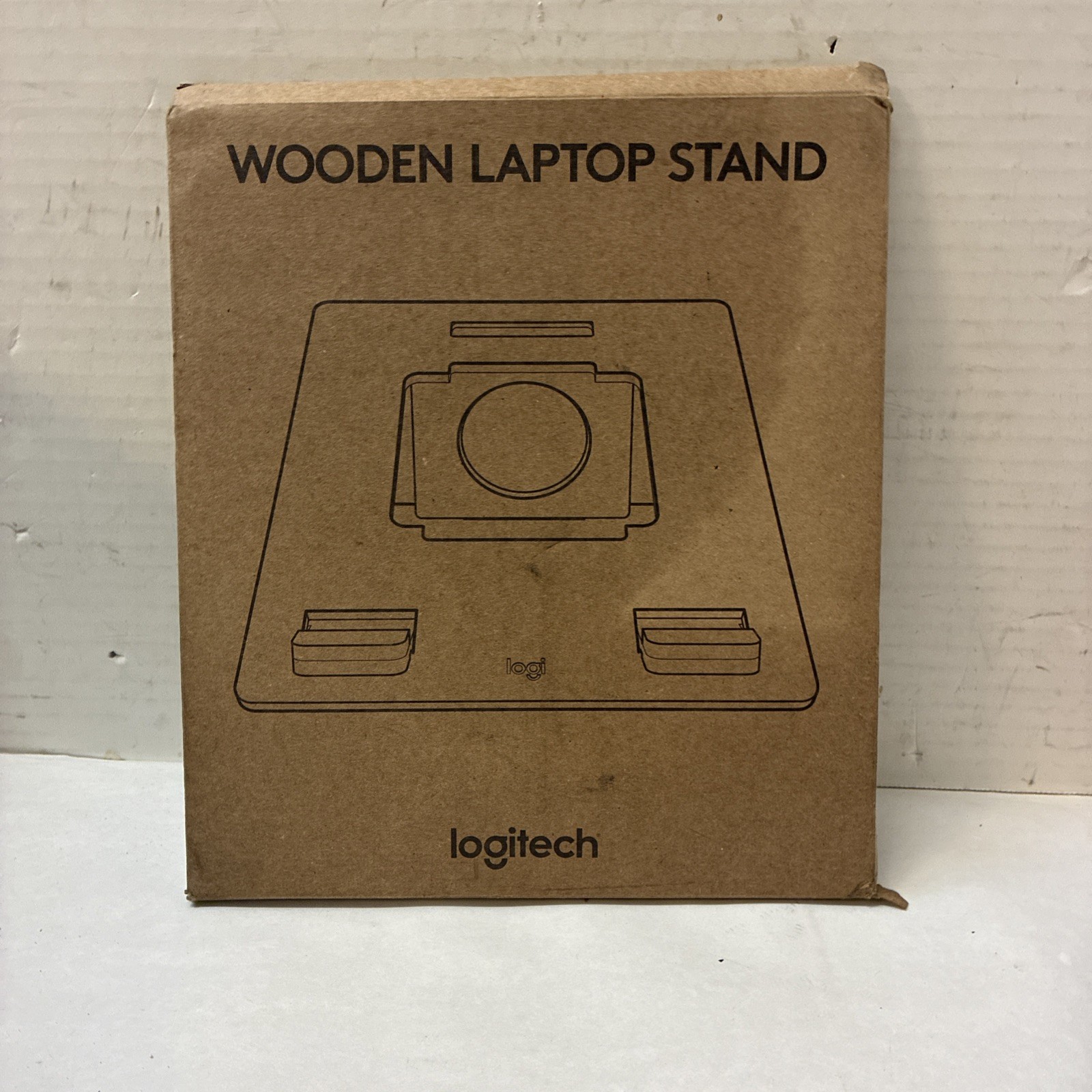 Logitech Wooden Laptop Stand Adjustable Portable Ergonomic Holder