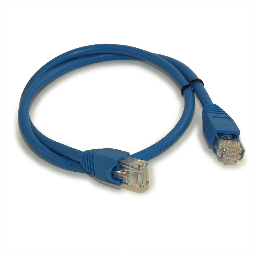 2ft Cat6 Ethernet RJ45 Patch Cable  Stranded  Snagless Booted  BLUE