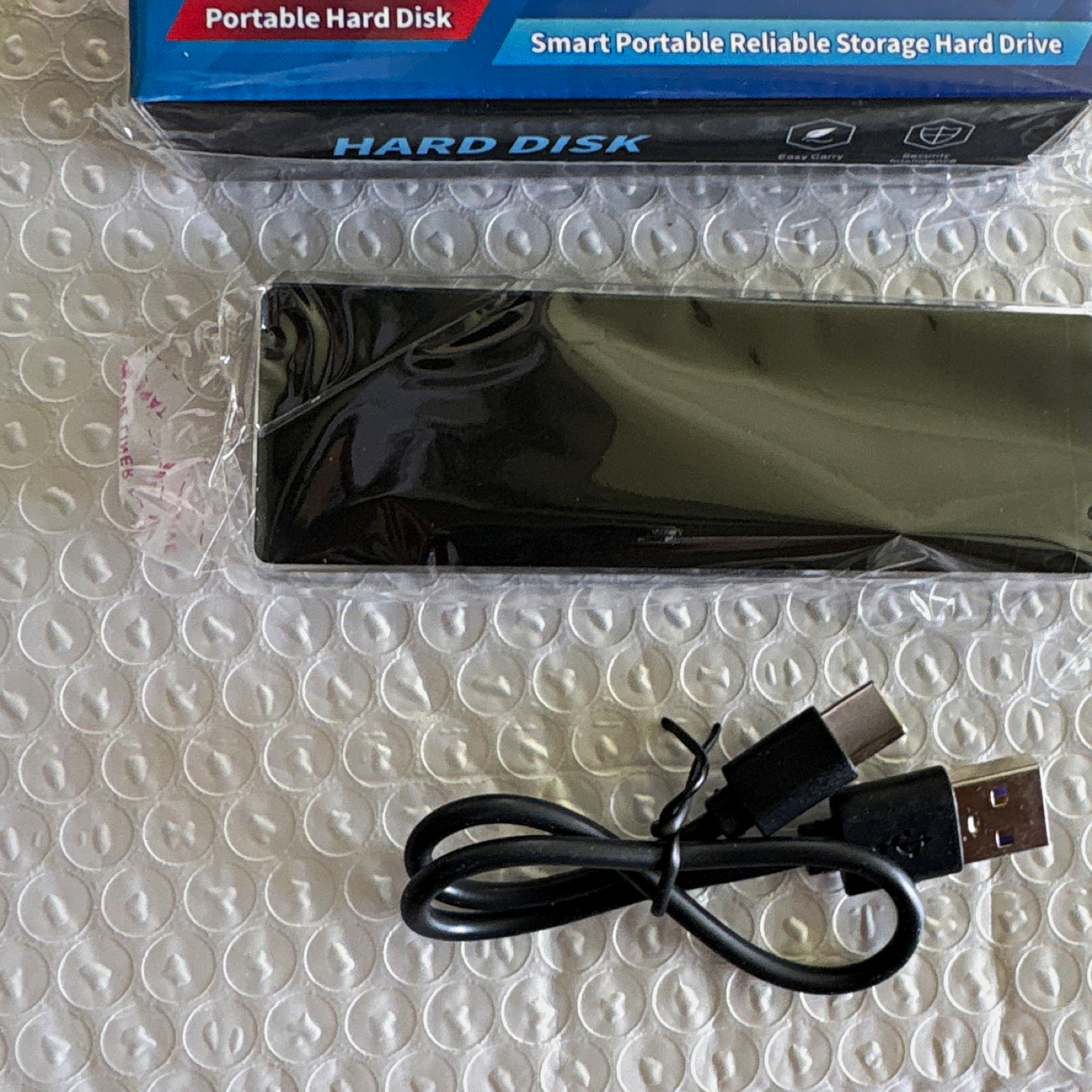 Portable External Drive USB-C USB Interface Black w/ USB Cable