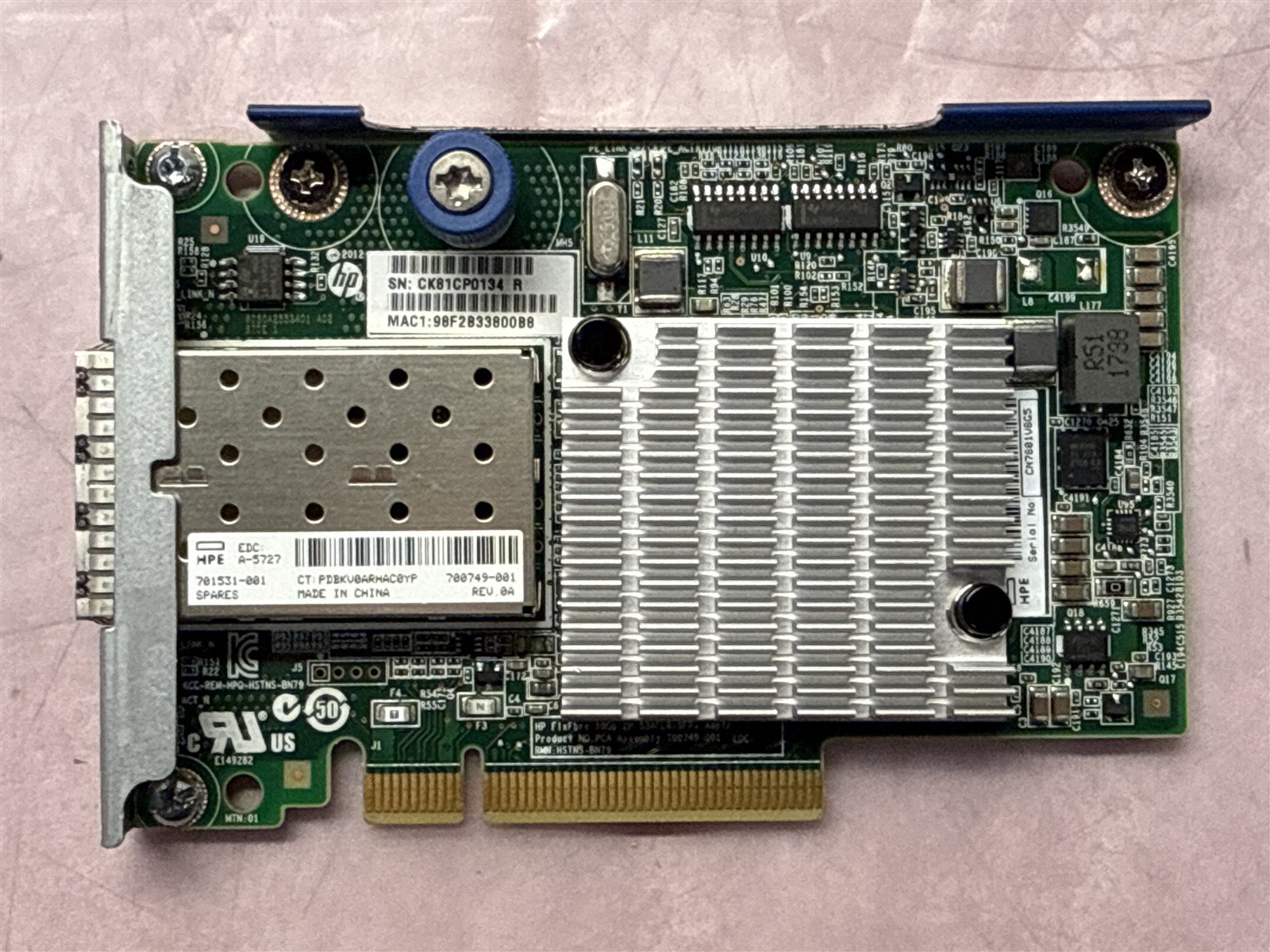 HPE 4K1815 FLEXFABRIC 10GB 2-PORT 534FLR-SFP+ ADAPTER 700749-001 701531-001