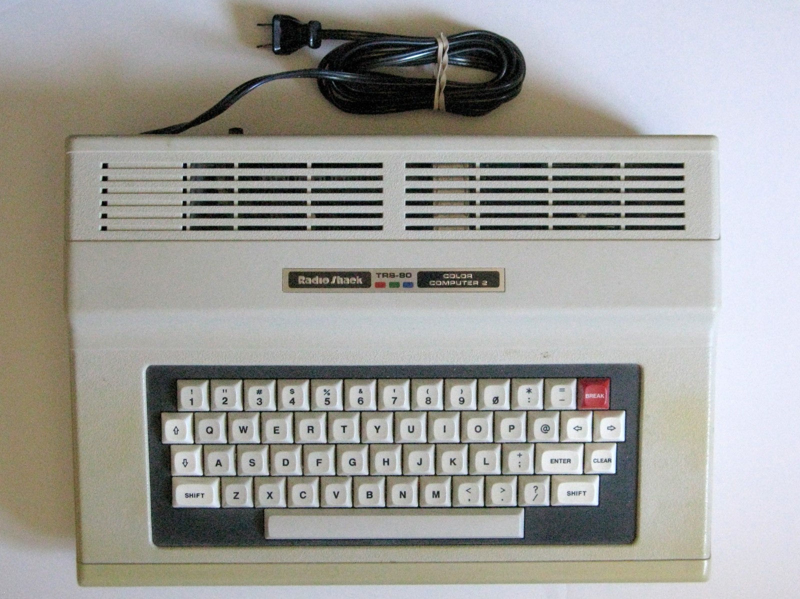 Radio Shack TRS-80 Color Computer 2, Cat No 25-3027 with 64K Upgrade