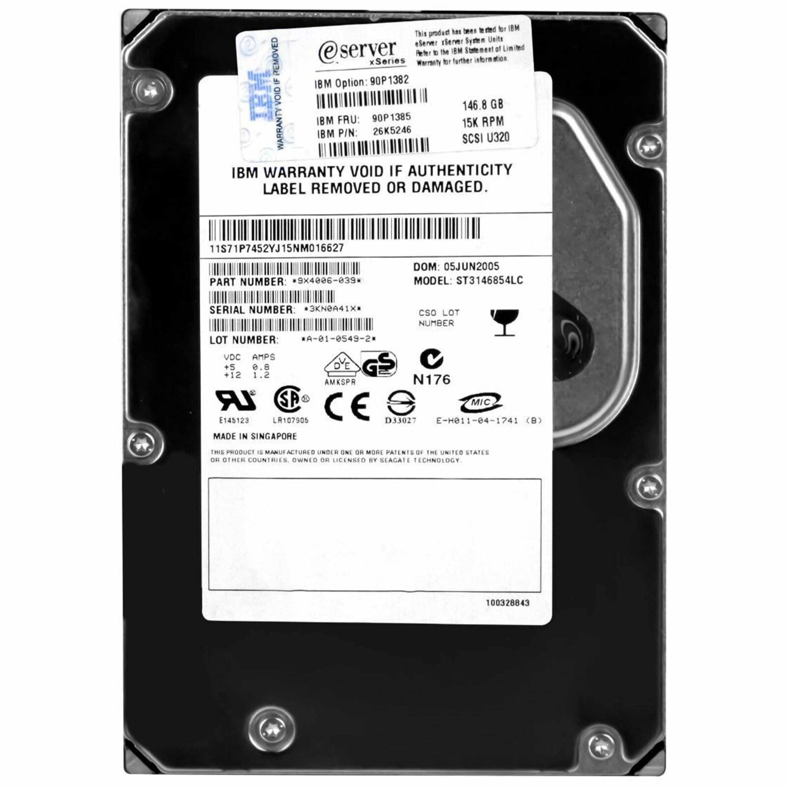 Seagate St3146854lc HDD Hard Disk SCSI 146.8gb 80pin 3,5 
