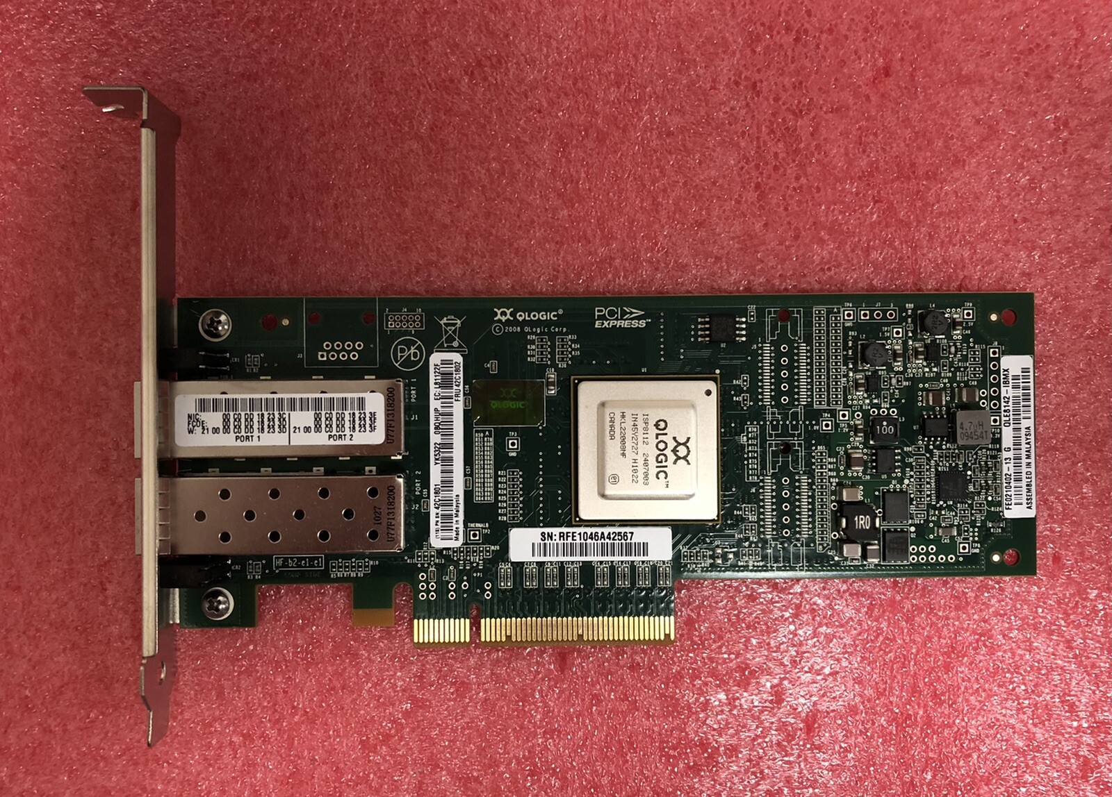 QLogic QLE8142 10GbE Dual Port PCIe CNA Adapter IBM FRU 42C1802/42C1801
