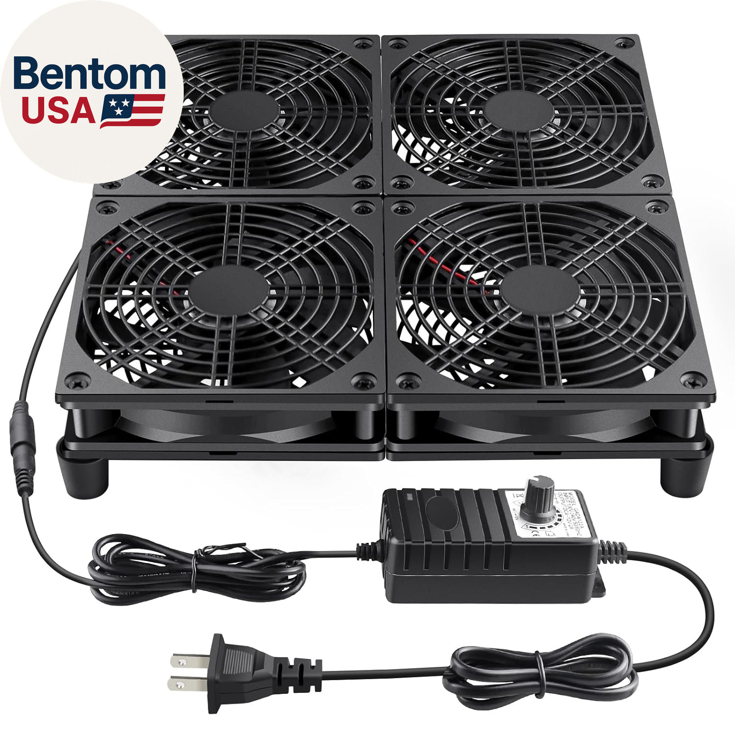 120Mm X 4 Router TV Box Fan 110V - 240V Big Airflow with Speed Control for DIY G