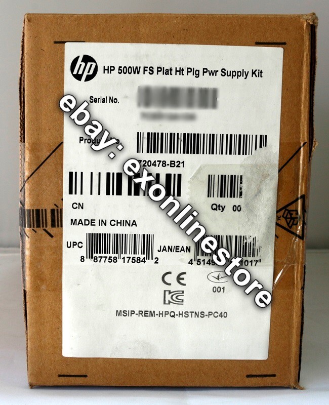 720478-B21 - HPE 500W Flex Slot Platinum Hot Plug Power Supply Kit 754377-001