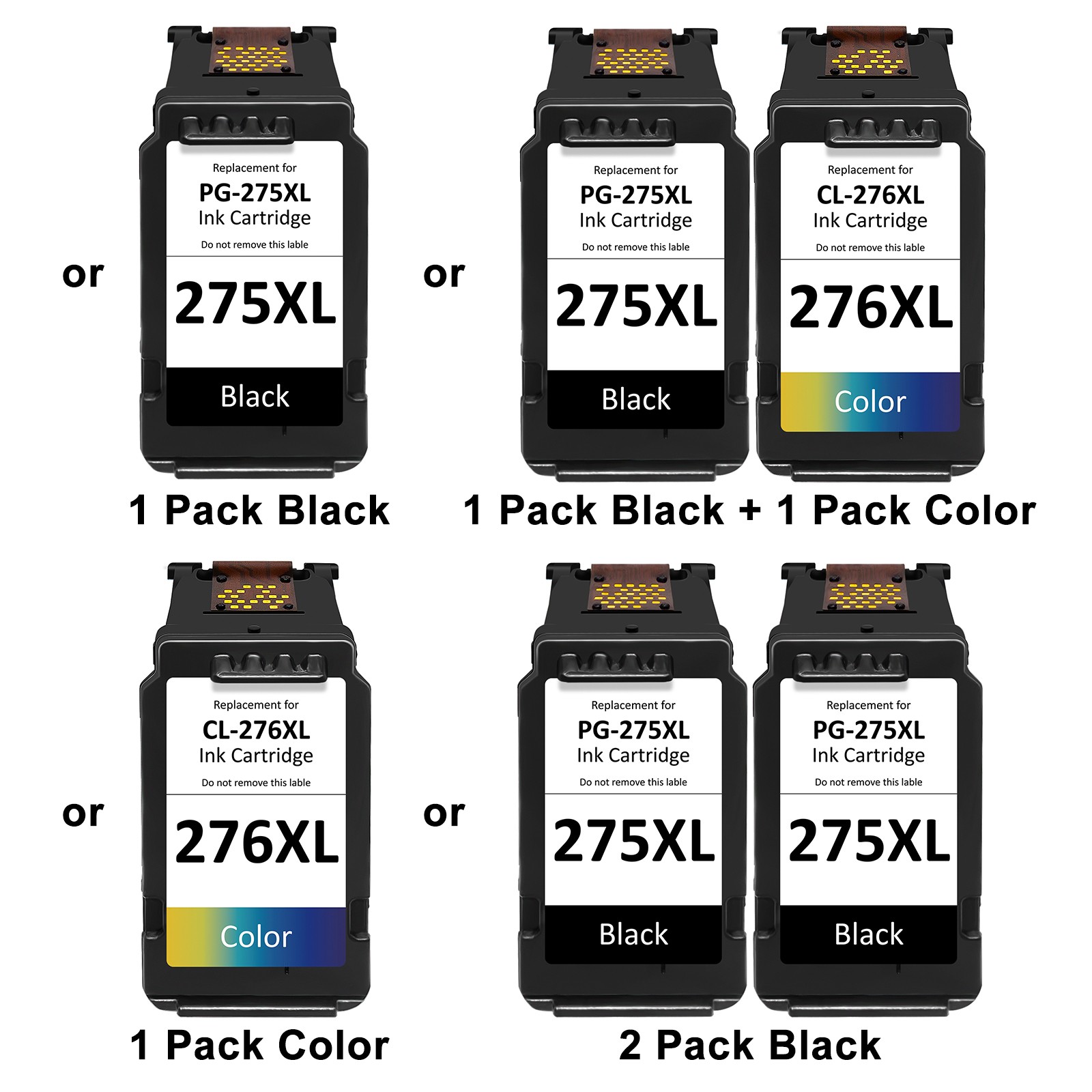 Replacement PG-275XL CL-276XL Ink Cartridge for Canon PG-210XL 240XL 245XL Lot