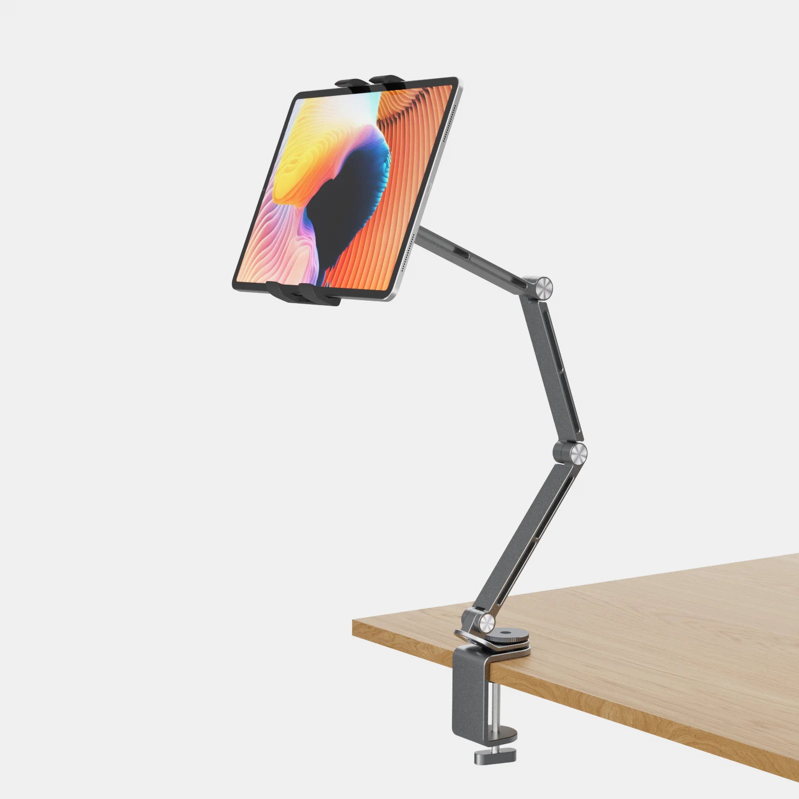 Artpowers Aluminum Tablet Holder Stand Adjustable Clamp Mount for iPad Phone