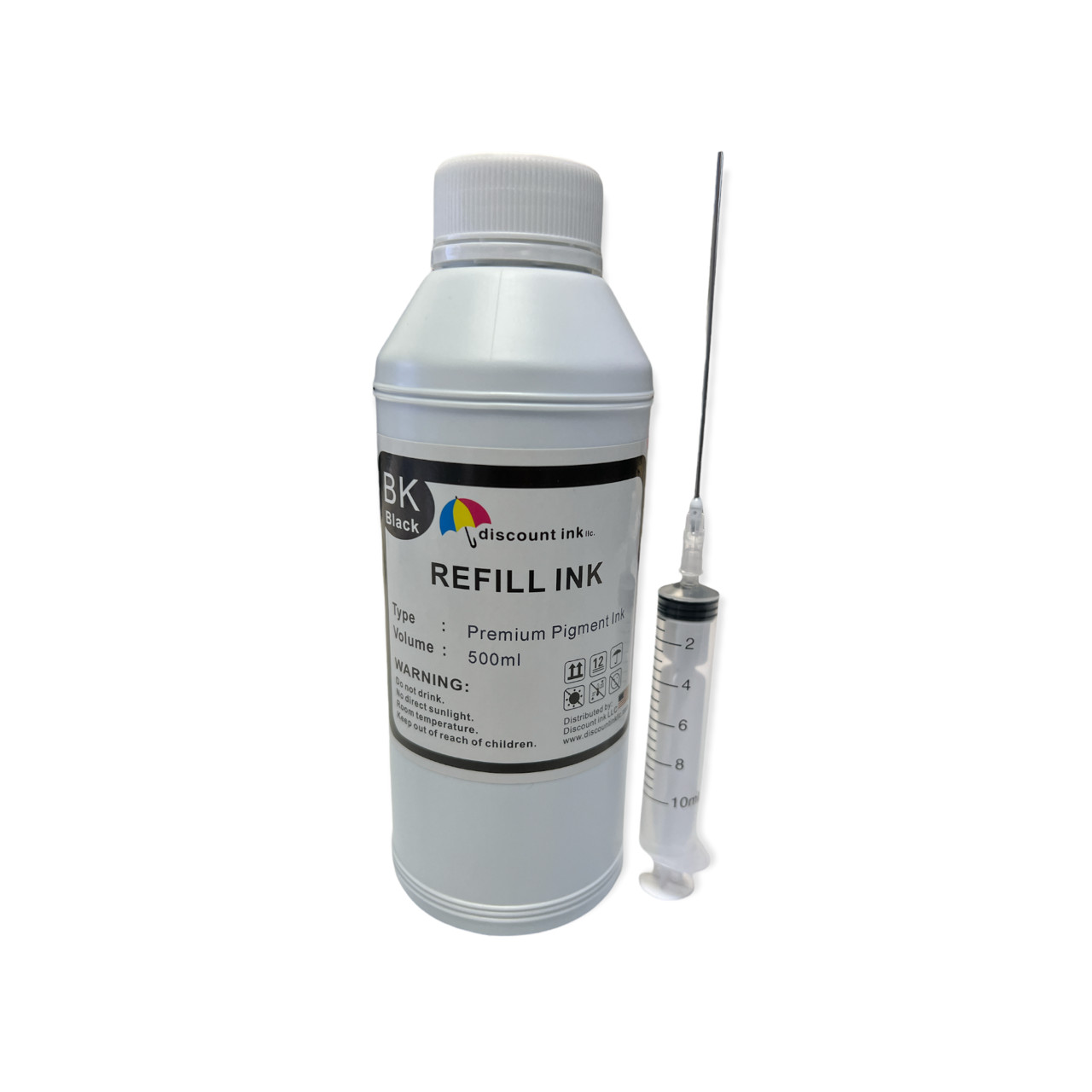 500ml Refill Black Pigment ink for HP Canon Lexmark Dell