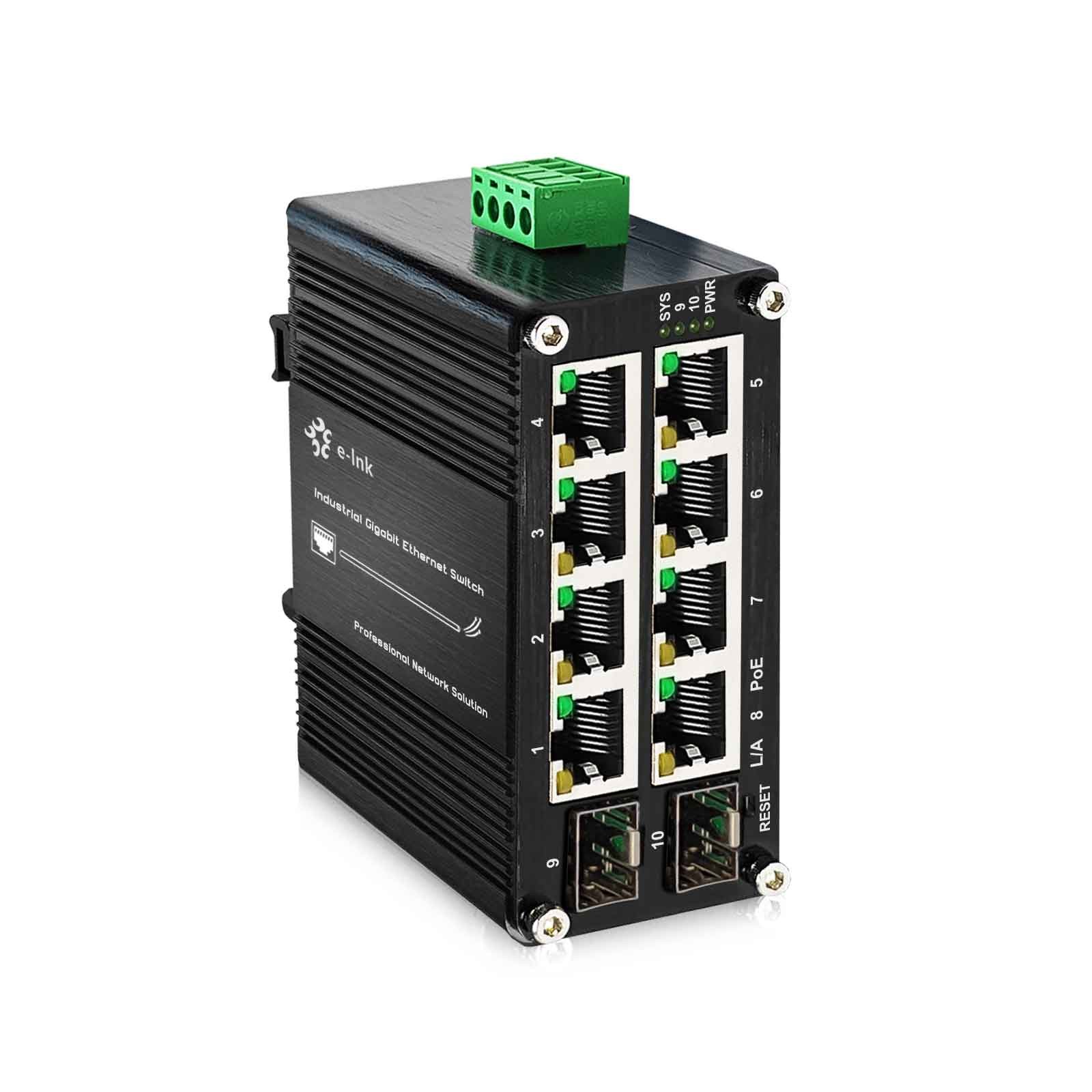 Industrial Managed Gigabit 8-Port 30W PoE+ Switch 2SFP Network Applications
