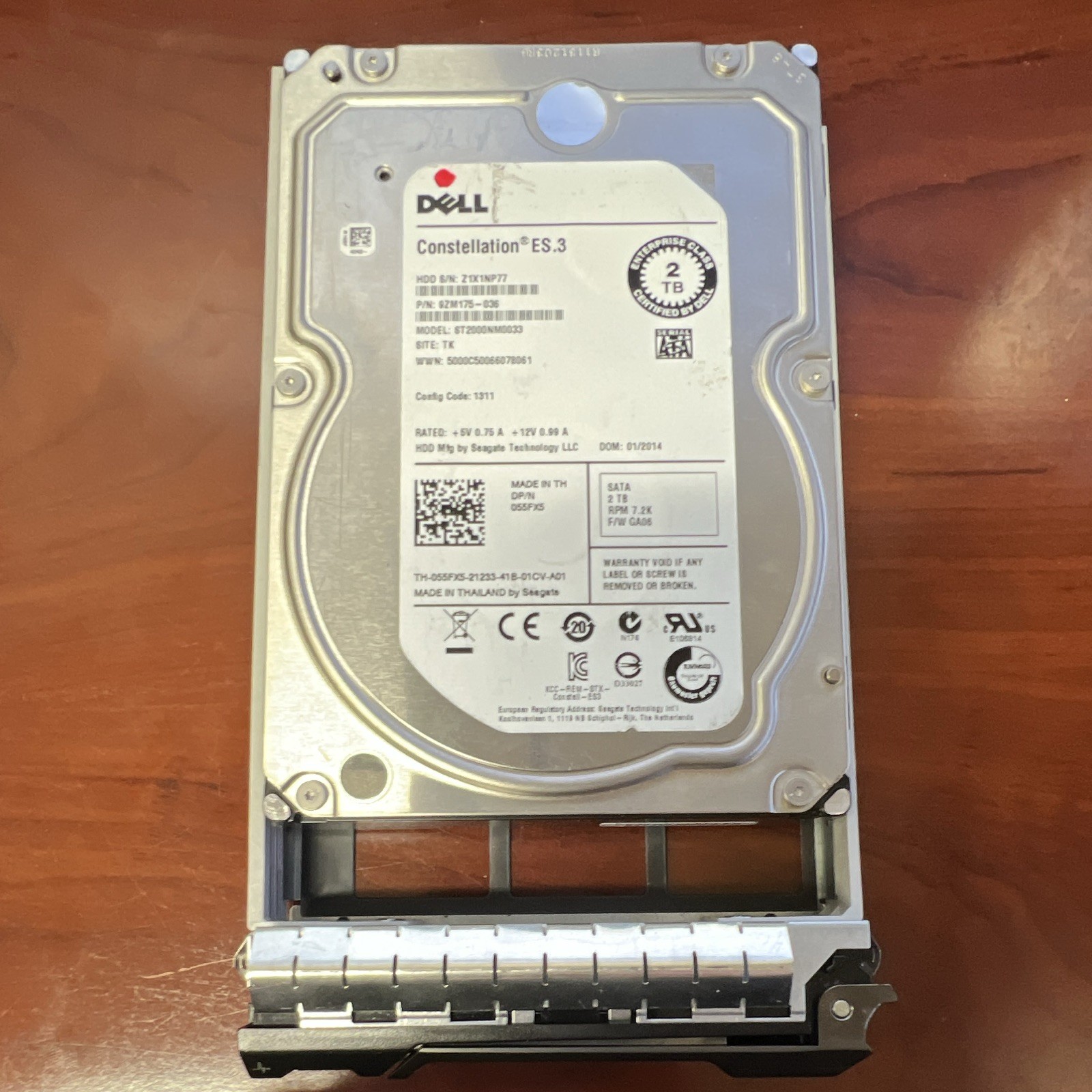 Dell Constellation ES.3 2TB SATA RPM 7.2K 3.5'' Hard Drive ST2000NM0033