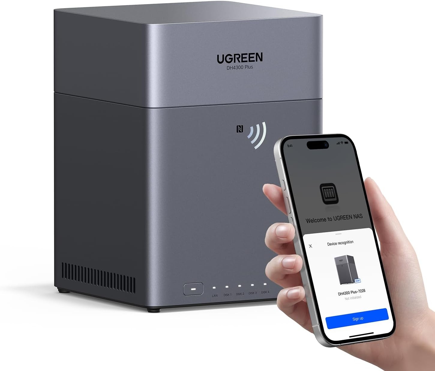 UGREEN 4 Bay NASync DH4300 Plus Diskless 128TB