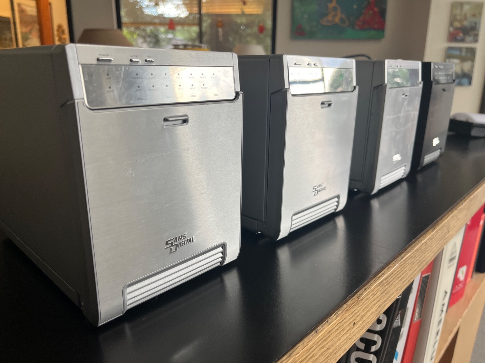 4x 4x Sans digital MobileSTOR MS4UT+ Raid array w 12 Seagate Barracude 3TB drive