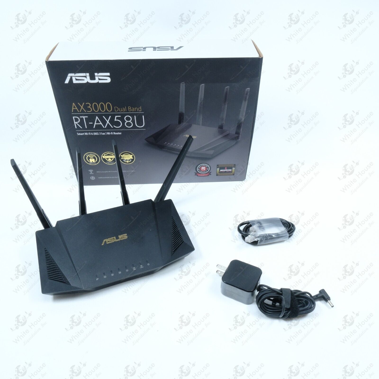 ASUS - AX3000 Dual-Band WiFi 6 Wireless Router - Black (RT-AX58U) READ
