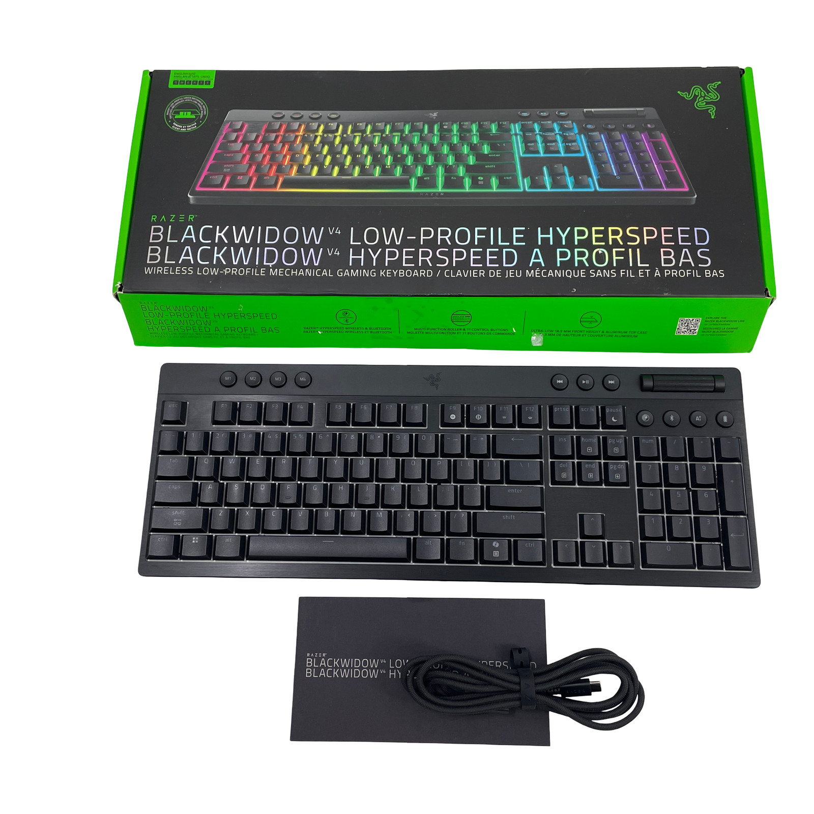 NO DONGLE Razer BlackWidow V4 Low Profile HyperSpeed Gaming Keyboard #MD0039