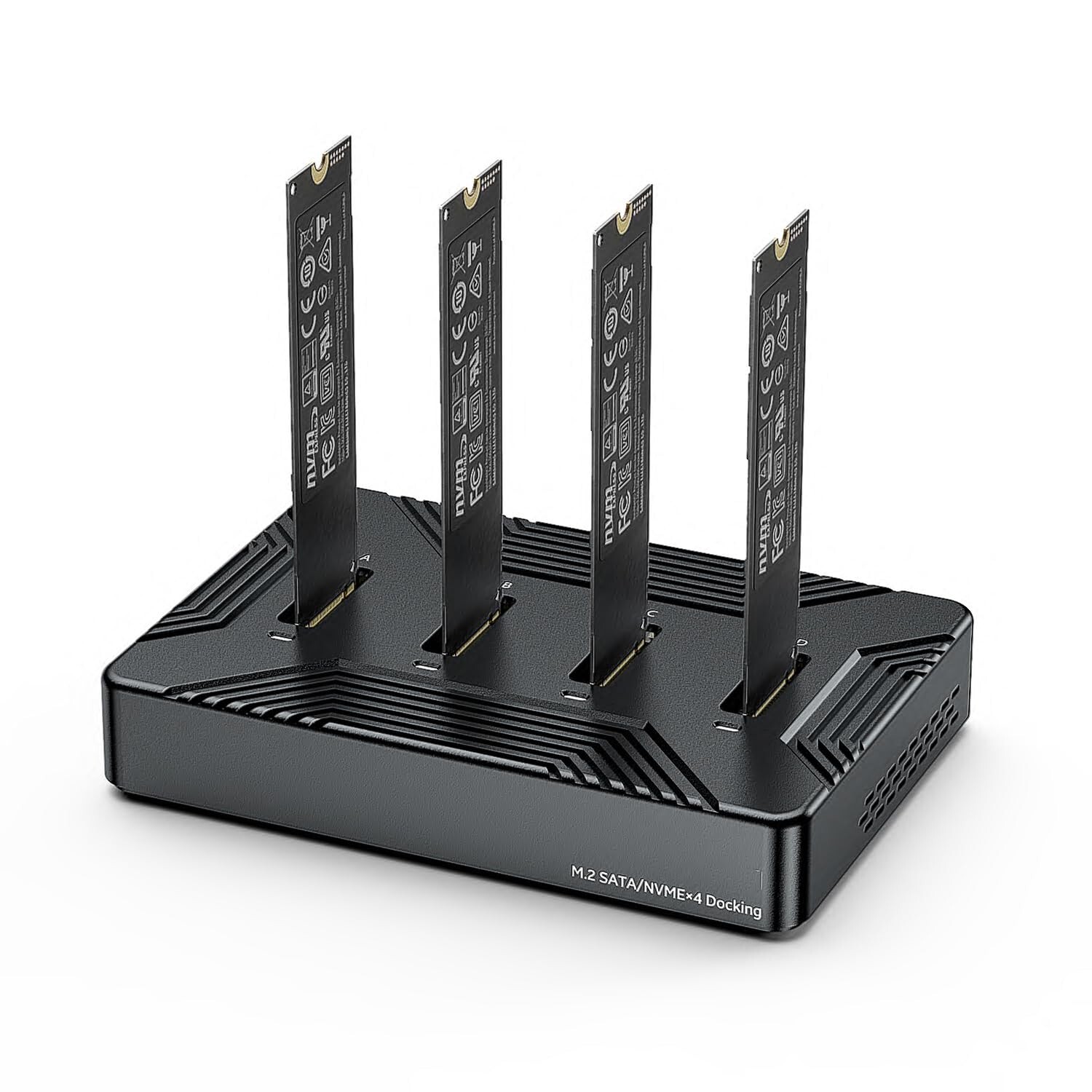 MiliPow 4-Bay M.2 NVME SATA SSD Enclosure Tool-Free, USB 3.2 Gen 2 10Gbps Ext...