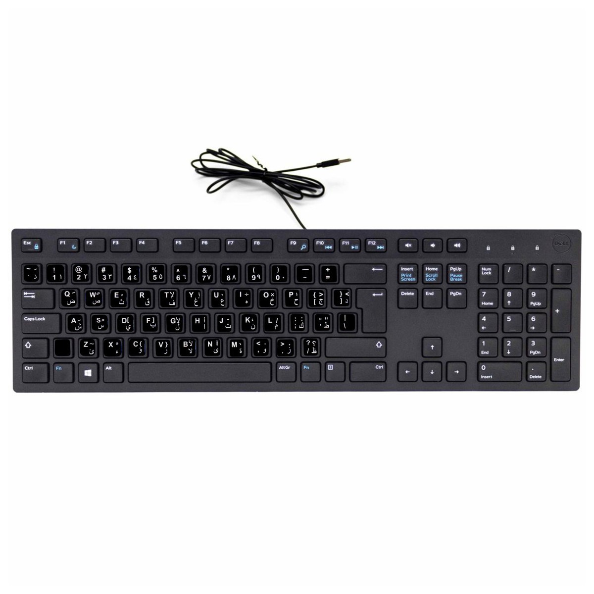Keyboard Dell KB216 08vxm3 0rx6rm USB Cable+Adhesives Layout Arabic Qwerty_