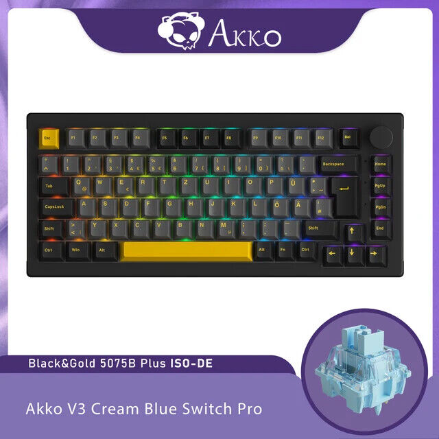 Akko 5075B Plus Dracula 75% Mechanical Gaming Keyboard Hot Swap Three-Modes