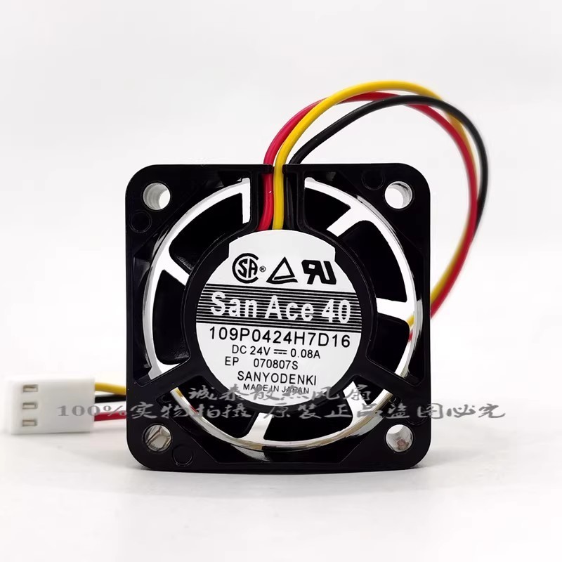 1PCS San Ace 40 Sanyo 109P0424H7D16 DC24V 0.08A CNC Machine Tool Inverter Fan