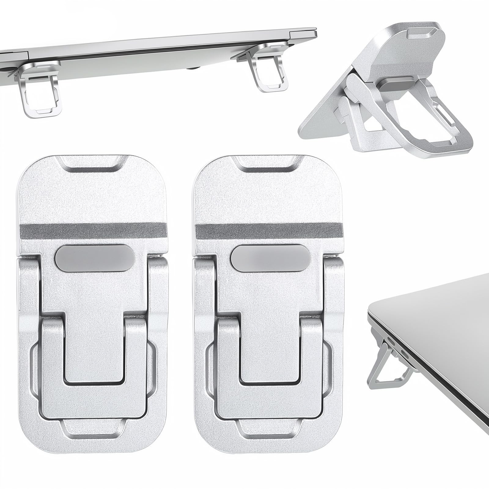 Keyboard Feet, 2 Pcs Zinc Alloy Foldable Laptop Stands