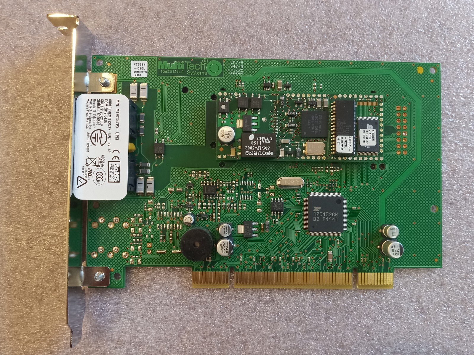 Multitech V.92 Internal PCI Modem Adapter - MT9234ZPX-UPCI