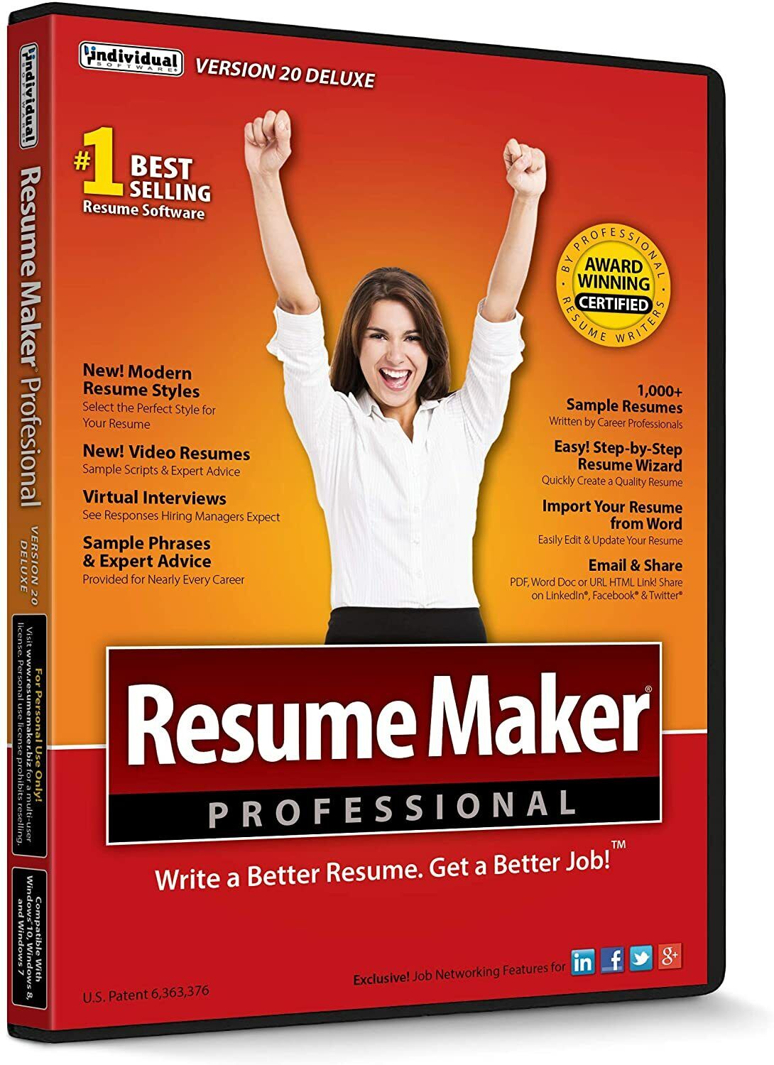 Resume Maker Professional Deluxe 20 PC NEW