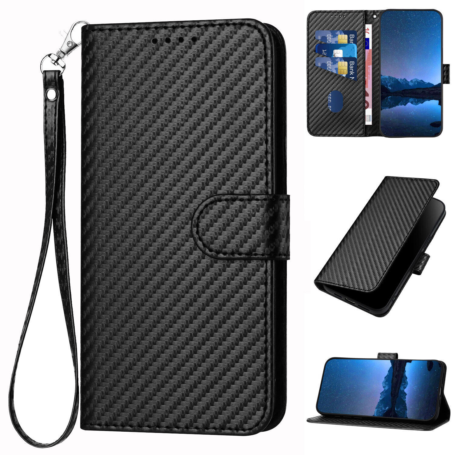Fiber Leather Wallet Cover Case For Motorola G54 G55 G22 G73 G84 G56 G53 G75 G86