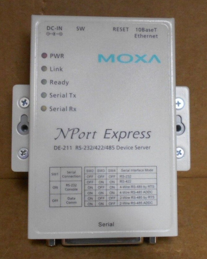 Moxa Technologies CO LTD Model Name: DE-211 NPort Express DE-211 RS-232/422/485 