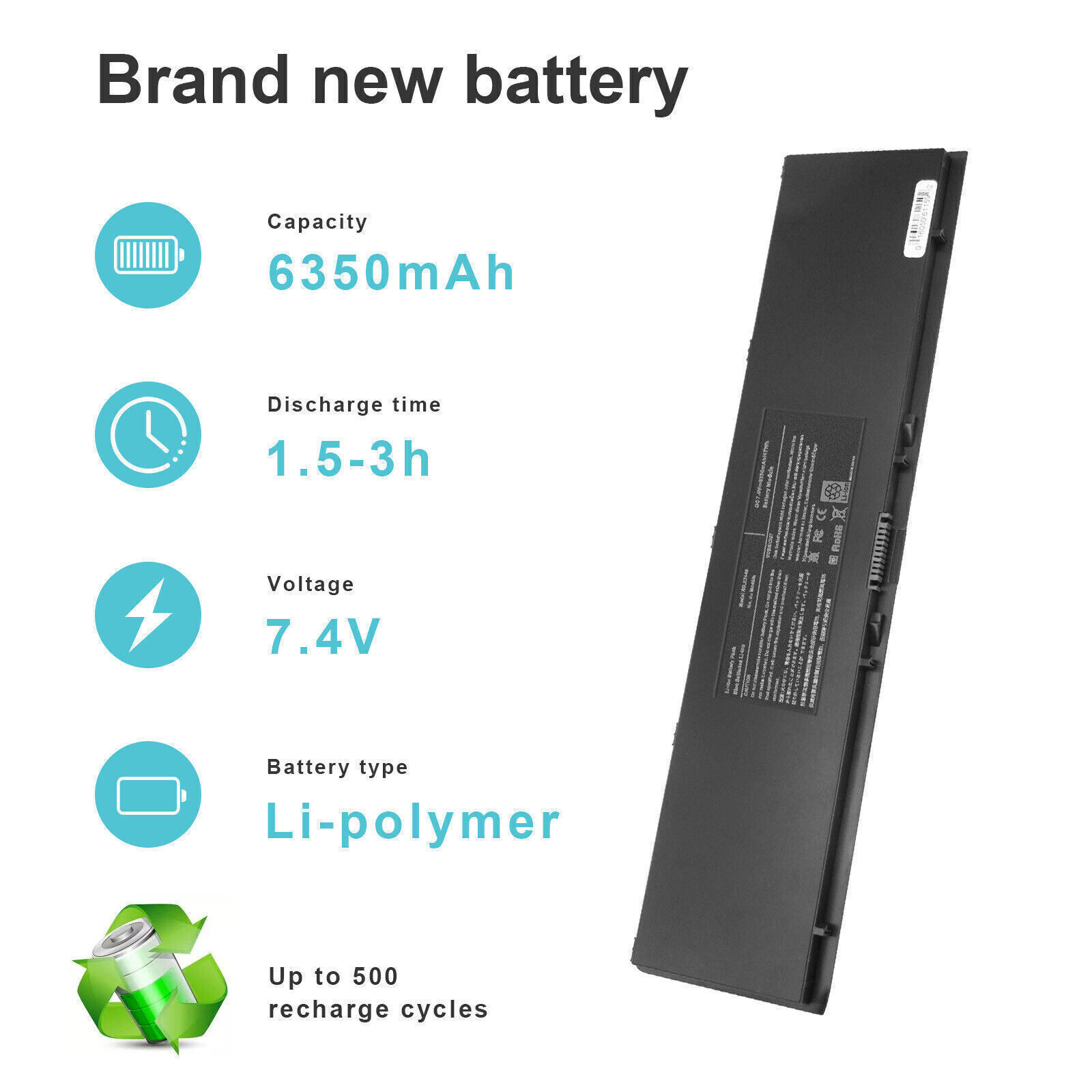 LOT 34GKR PFXCR 3RNFD Battery For Dell Latitude E7440 E7450 E7420 451-BBFV 47Wh