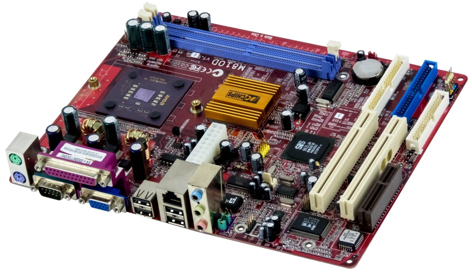 PC Chips M810D V7.5 AMD 2000+ 2x DDR 2x PCI Matx Motherboard