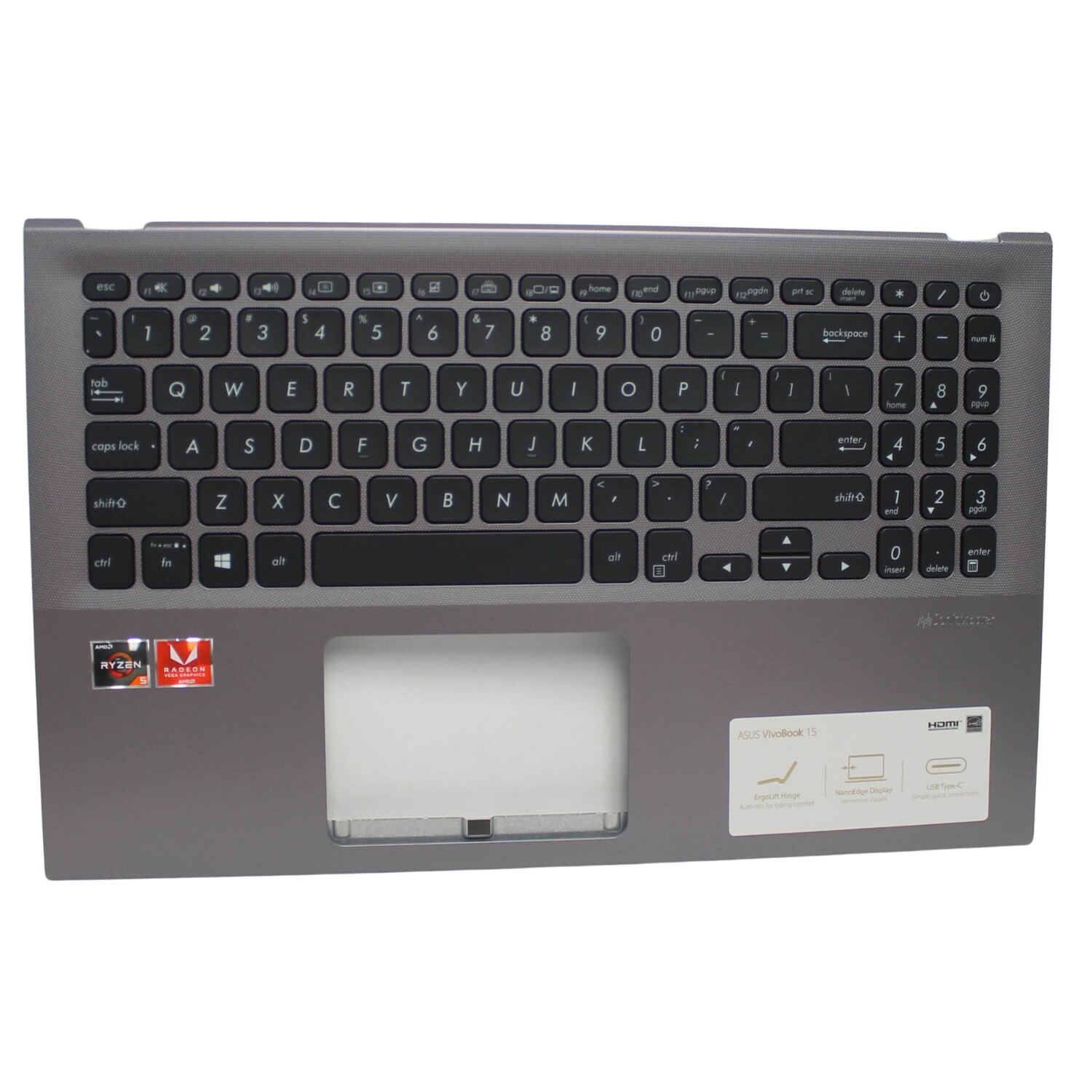 90NB0K93-R31US1 Asus Palmrest K/B_(Us)_Module/As X512Ub-1G N/Bl-Eb51 "GRADE A"