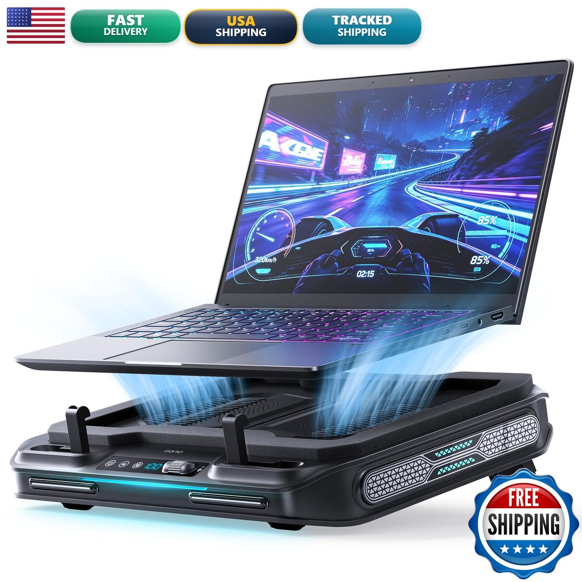 llano V11 Pro RGB Laptop Cooling Pad Gaming Cooler Fan