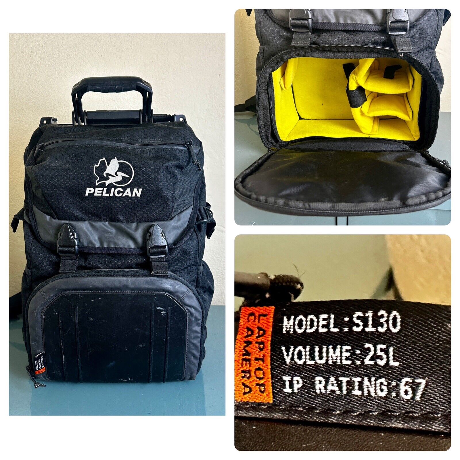 MUST READ Black Pelican Laptop Camera Padded Backpack Model S130 Volume 25L $400