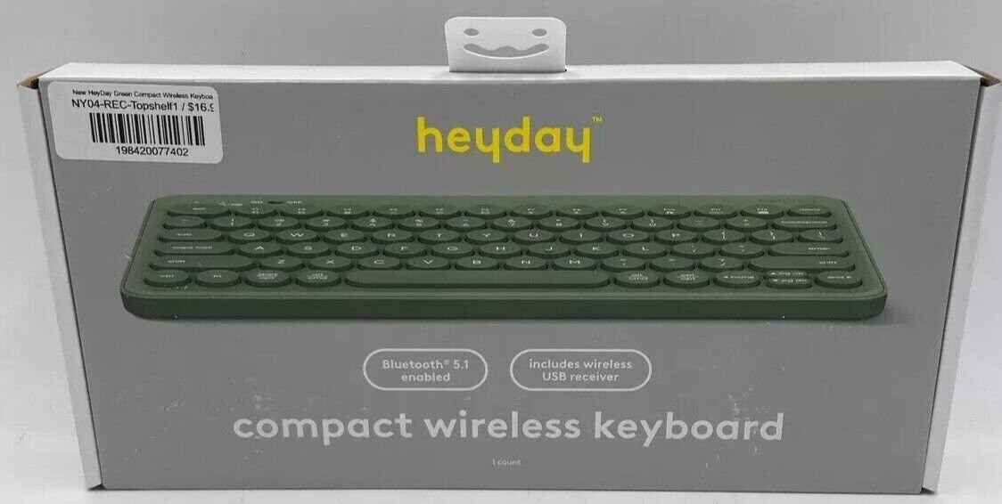 HeyDay Green Compact Wireless Keyboard new item. open box.