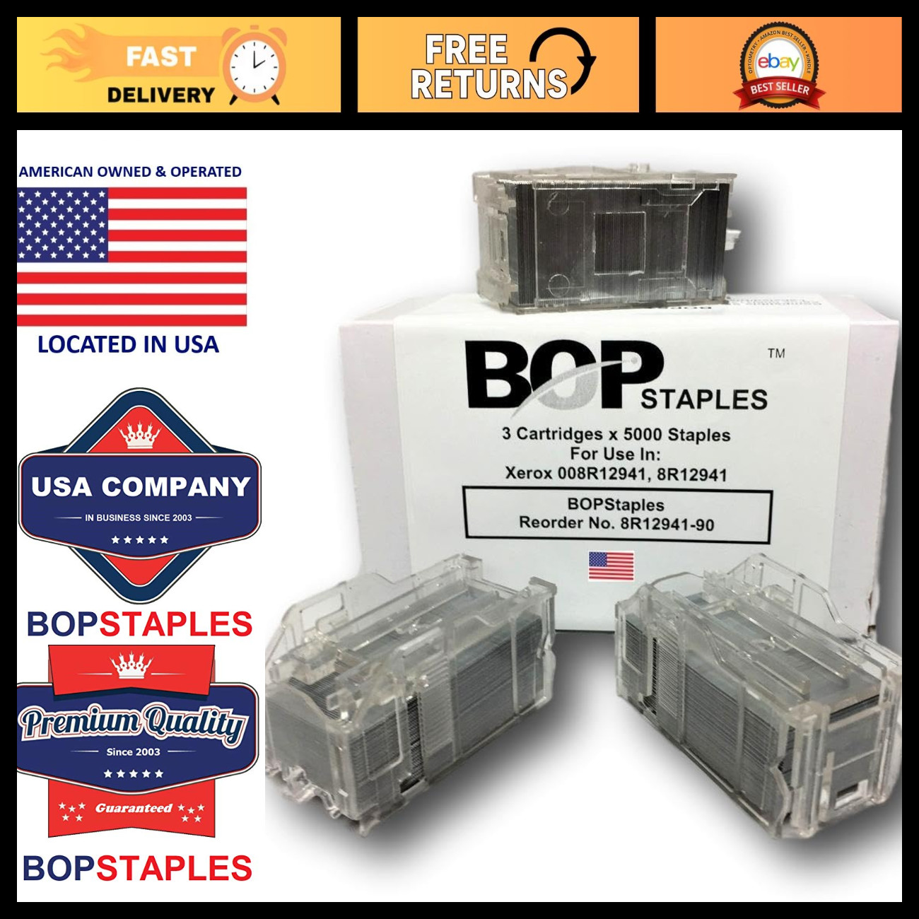Compatible Xerox Staple Cartridge Refills - 3 Pack of 5000 Staples Each