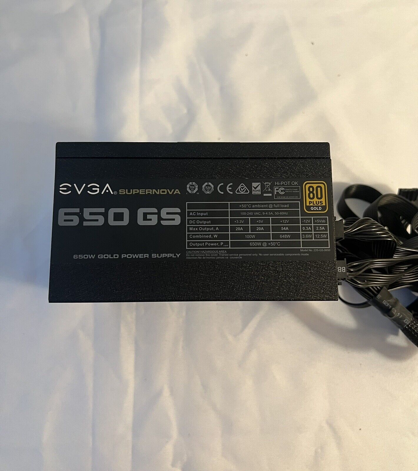 EVGA SuperNOVA 650W GS 80 Plus Gold 22U-GS-0650 Power Supply