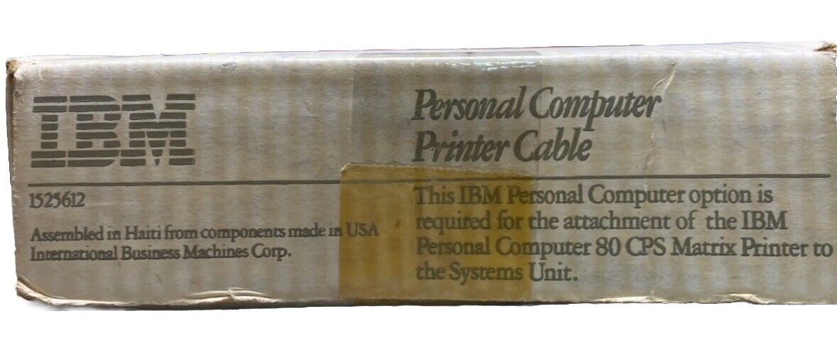 Genuine Vintage IBM PN: 1525612 or 62X1152 Parallel Printer Cable 10+ Feet Long.