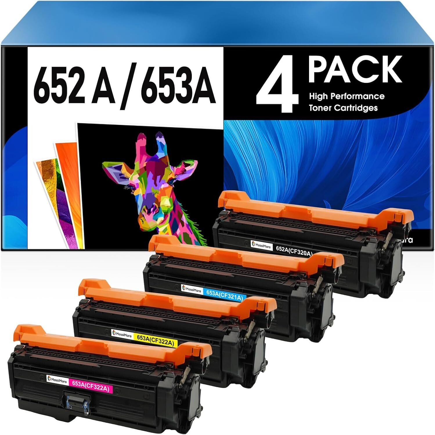 MasaiMara Compatible Toner Cartridges for HP 652A 653A 652X 653X CF320A CF321A C