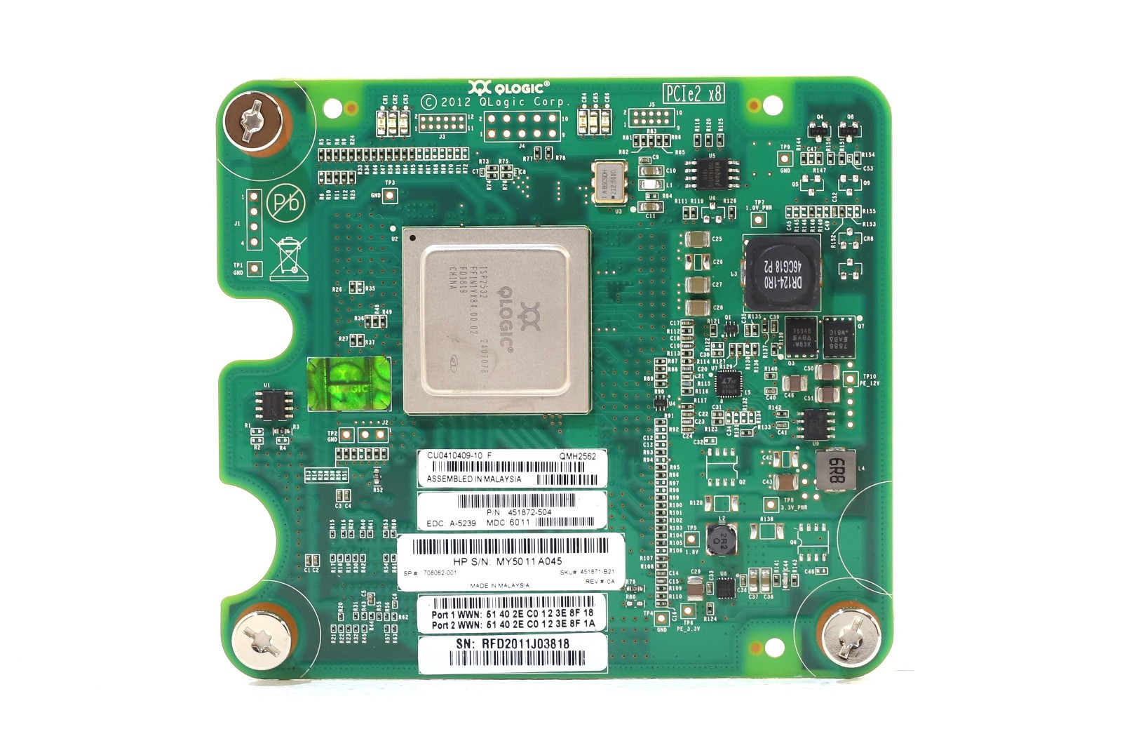 HPE QMH2562 8Gb Fiber Channel Mezzanine Host Bus Adapter P/N: 708062-001 Tested