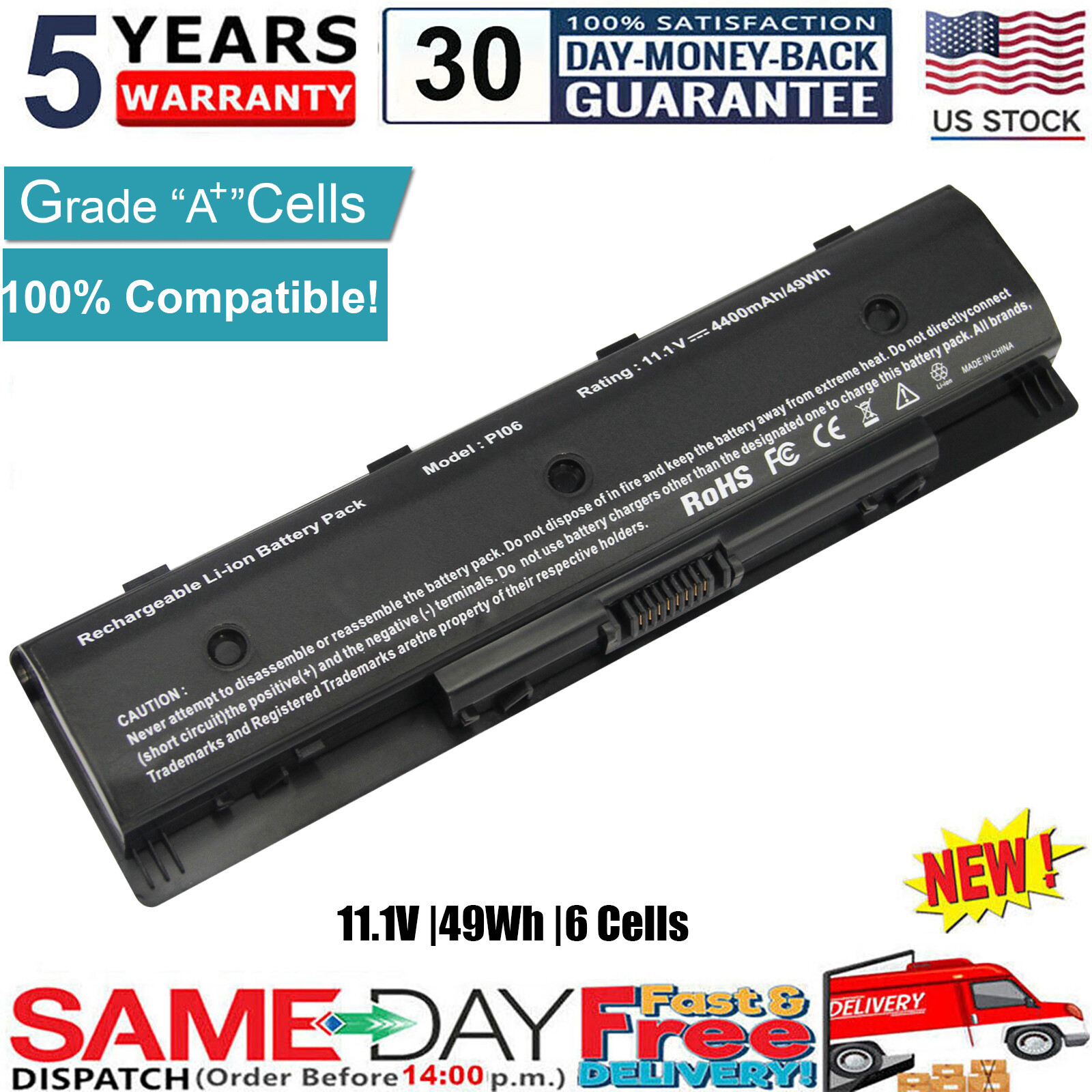 Pi06 Battery for HP Pavilion 14 15 17 NoteBook PC 15-E 17-E HSTNN-YB40 6 Cell