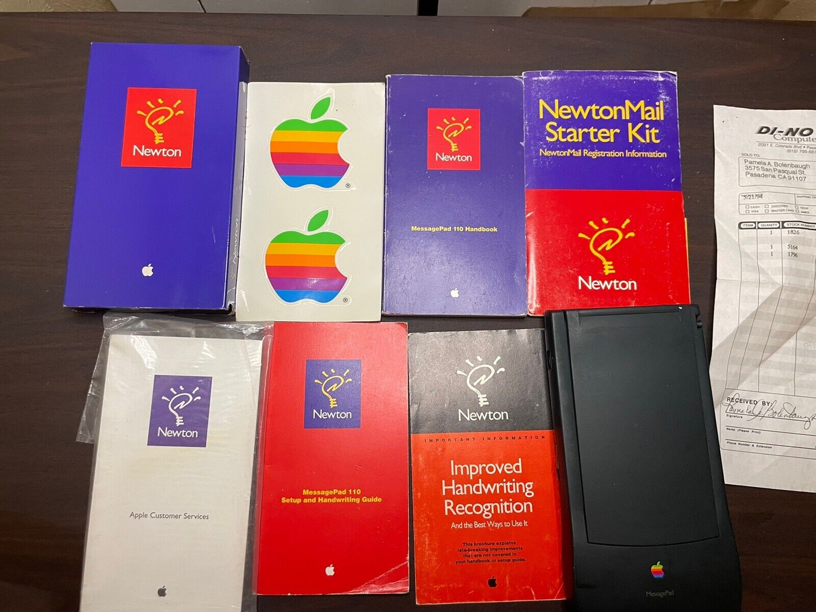 Vintage Apple Newton MessagePad 110 TESTED WORKS w Original Documents, VHS