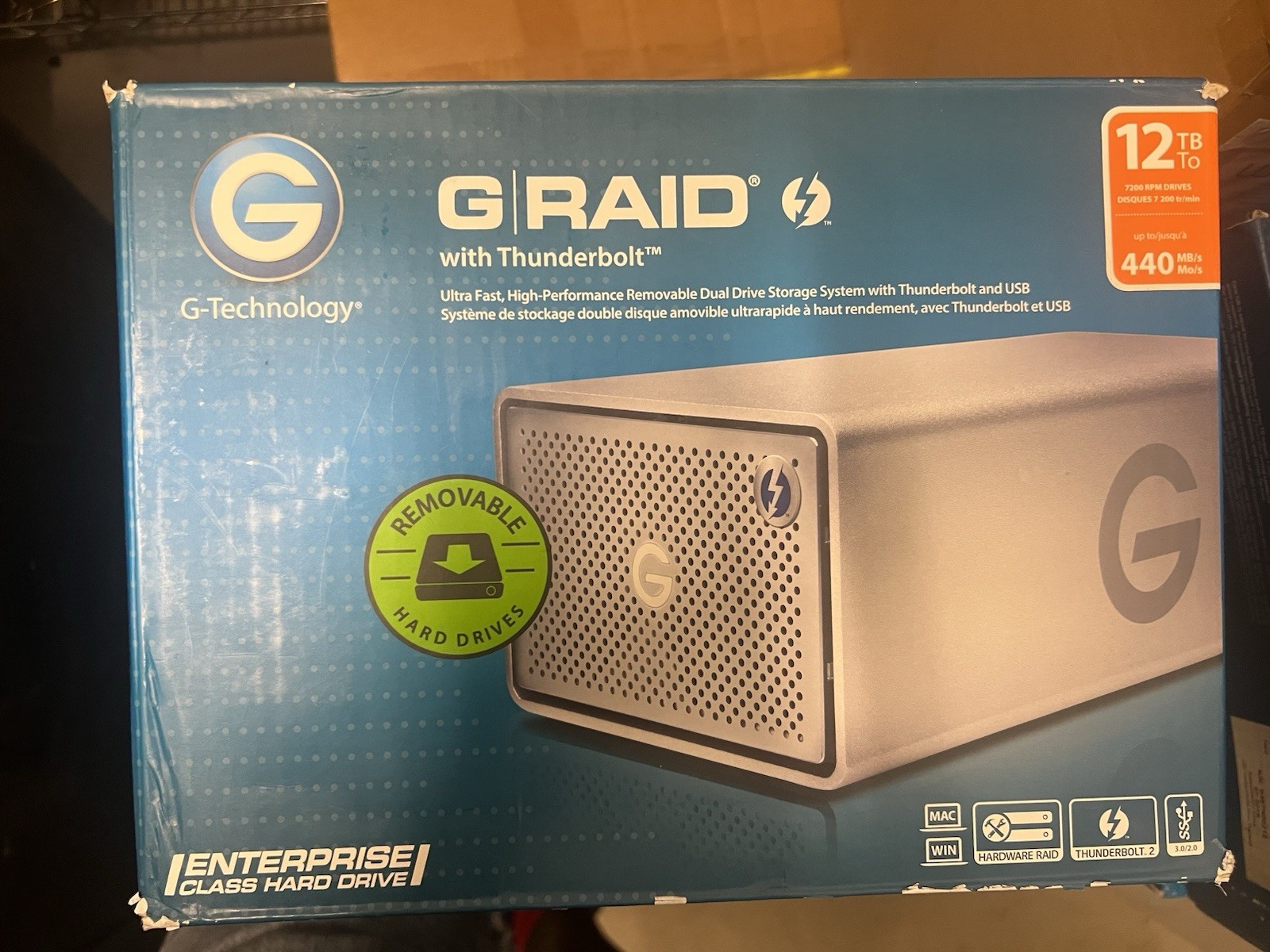 G-Technology G-RAID 12TB (2 x 6TB) Dual-Bay Thunderbolt 2 External Hard Drive⁠