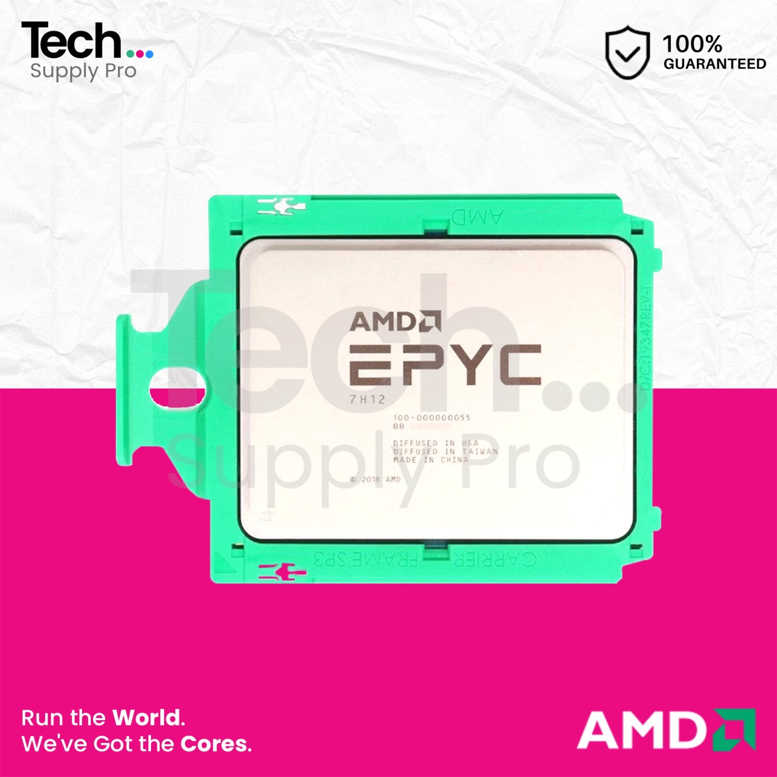 100-000000055 AMD EPYC 7H12 64-Core 2.60GHz 256MB 280W SP3 Unlocked Processor