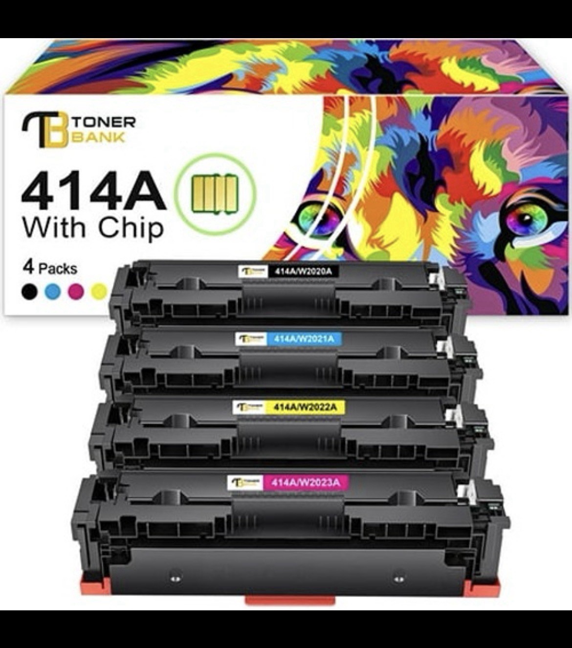 414A Toner Cartridges (with Chip) for HP 414A 414X 414 W2020A Color Laserjet Pr