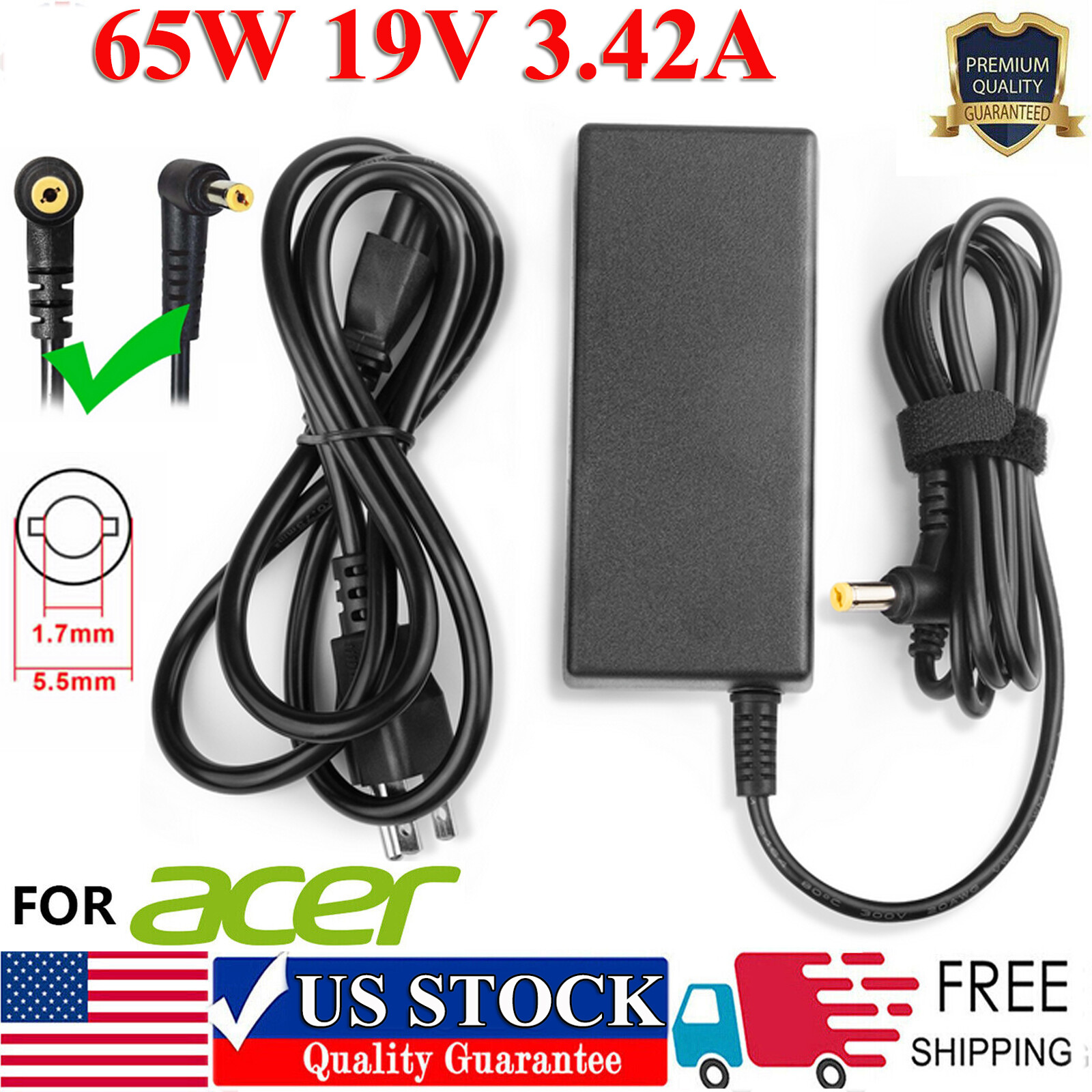 AC Power Charger Adapter for Acer Aspire 5100 5515 5570 5720 5315 5315-2077 F
