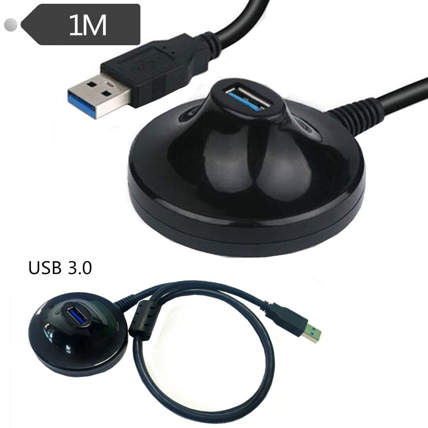 1pc USB 3.0 Type-A Male to A Female Extension Dock Station Adapter Base Cable 1m