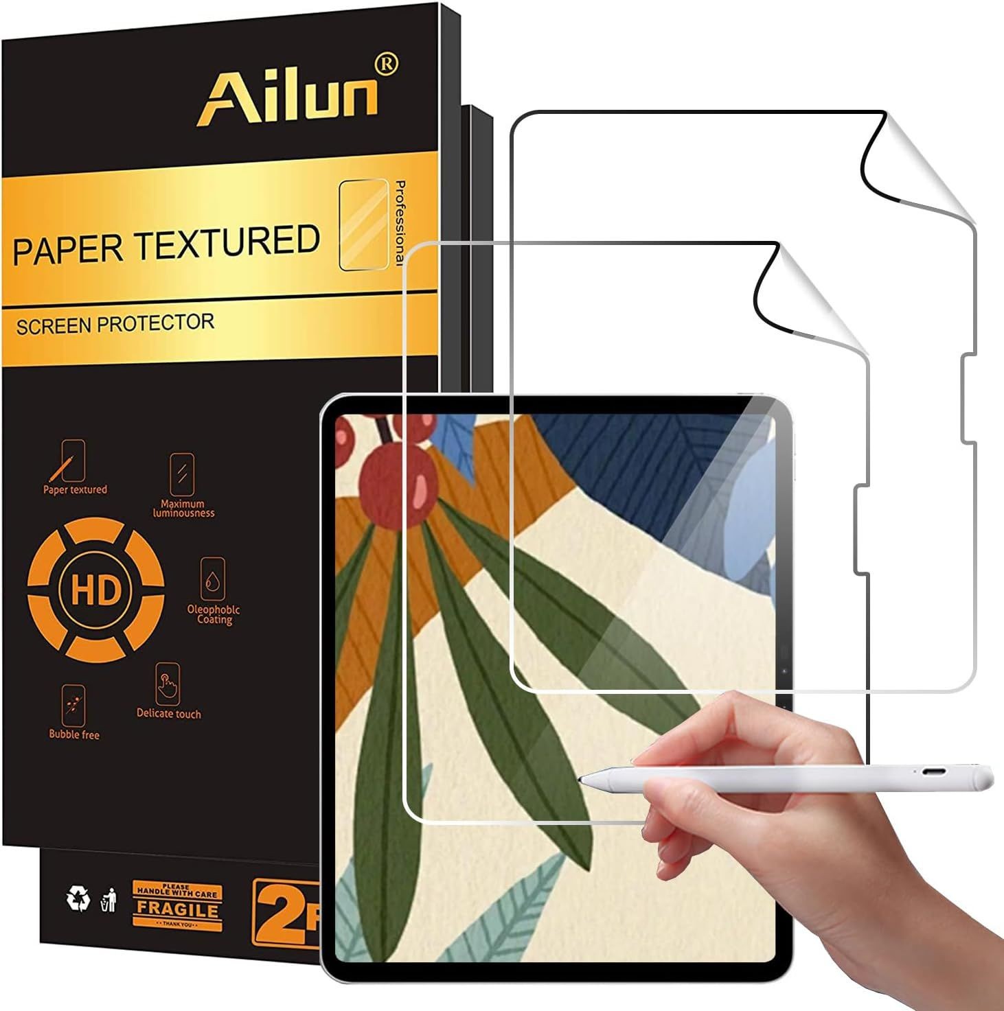 2 Pack Anti Glare Paper Textured Screen Protectors for 13 Inch iPad Air