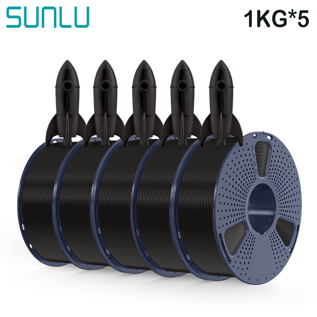 5x 1KG SUNLU PETG PLA Meta PLA+2.0 SILK ABS ASA 3D Printer Filament 1.75mm 5KG