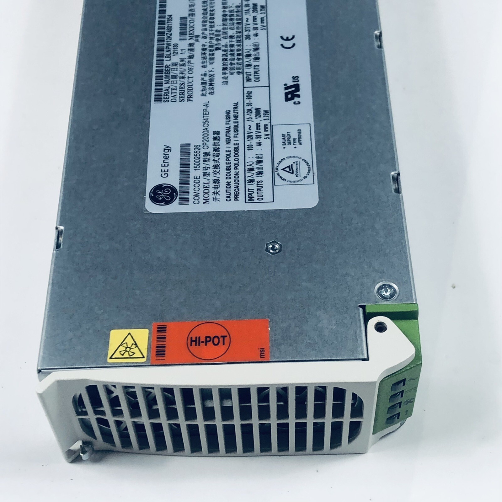 New GE Energy CP2000AC54TEP-AL 2000W Rack Mount Power Supply For OmniSwitch