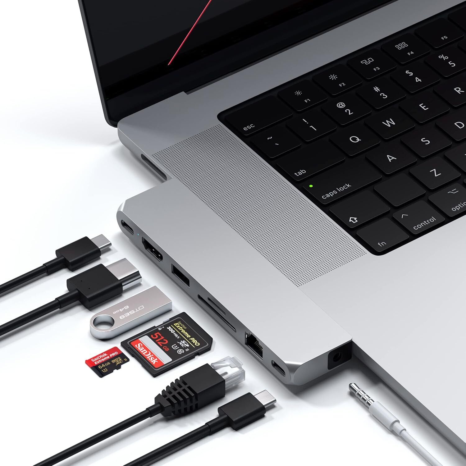 Satechi Pro Hub Max Adapter - USB4, USB-A Data, USB-C Data, Gigabit Ethernet,